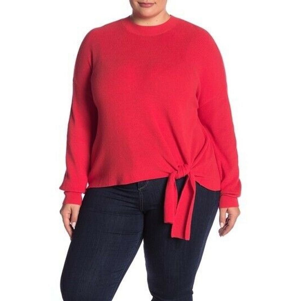 Abound  Nordstrom Front Knot Sweater 2X Red